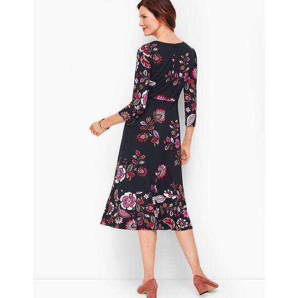 RUCHED JERSEY MIDI DRESS BY TALBOTS - Picture 2 of 9